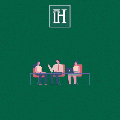 Happy Admin Day Animated People In Table GIF