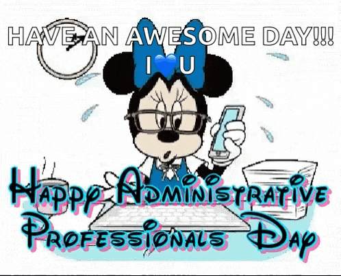 Happy Administrative Professionals Day Minnie Mouse Gif GIF