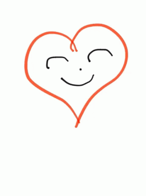 Happy And Jumping Simple Art Animated Heart GIF