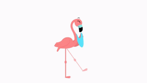 Happy Animated Flamingo GIF
