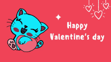 Happy Animated Valentines Day Cute Cat GIF