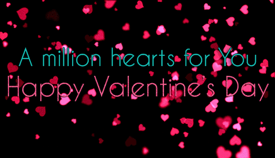 Happy Animated Valentines Day Million Hearts For You GIF
