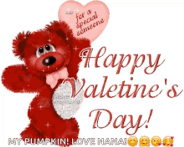 Happy Animated Valentines Day Teddy Bear My Pumpkin GIF