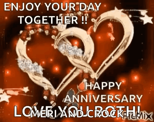 Happy Anniversary Card Two Hearts Enjoy Your Day Together