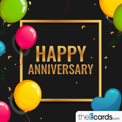 Happy Anniversary Card With Balloons