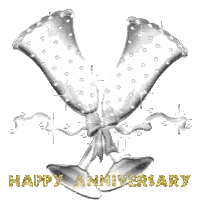 Happy Anniversary Card with Bow and Glasses