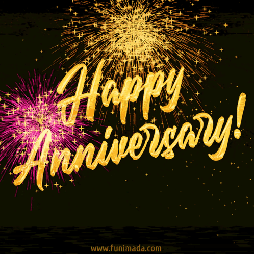 Happy Anniversary Card With Fireworks