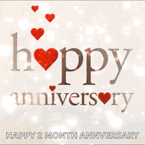 Happy Anniversary Card With Hearts GIF