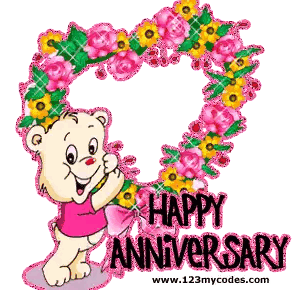 Happy Anniversary Card With Teddy Bear