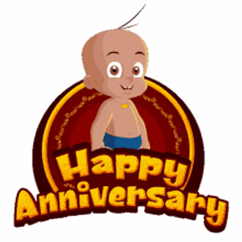 Happy Anniversary Funny Animated Baby Raju GIF 