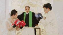 Happy Anniversary Funny Wedding Bride Groom Punching GIF