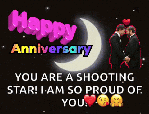 Happy Anniversary Shooting Star GIF