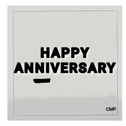 Happy Anniversary Sign with Brush Stroke