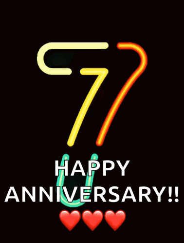 Happy Anniversary Sign With Hearts