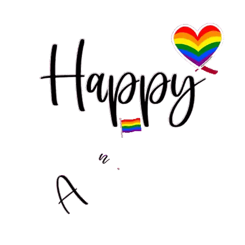 Happy Anniversary Sign With Rainbow Heart