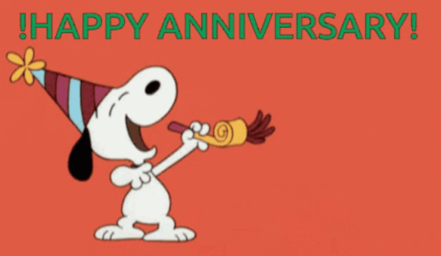 Happy Anniversary Snoopy Celebrate GIF