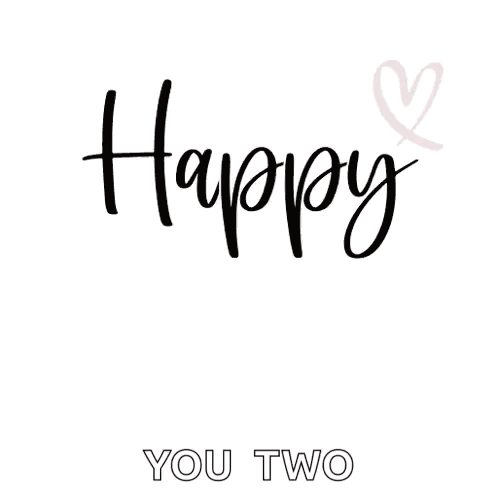 Happy Anniversary You Two Card With Two Red Hearts GIF