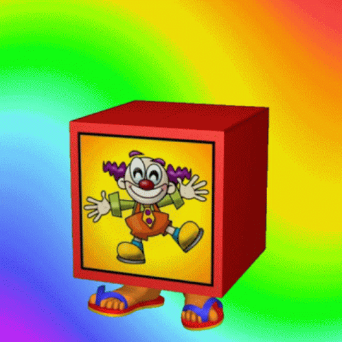Happy April Fools Day Box With Clown GIF