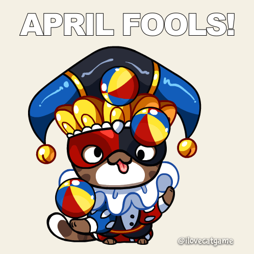 Happy April Fools Day Cat In Joker Costume GIF