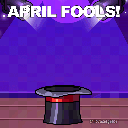 Happy April Fools Day Cat In Magician Hat GIF