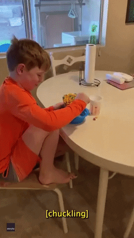 Happy April Fools Day Kids With Frozen Cereals GIF