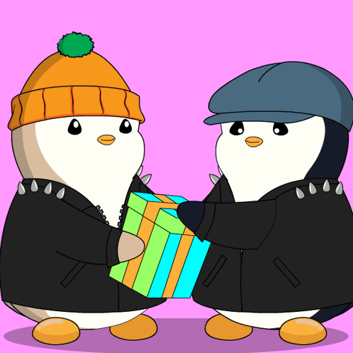 Happy April Fools Day Pudgy Penguins Gift Prank GIF