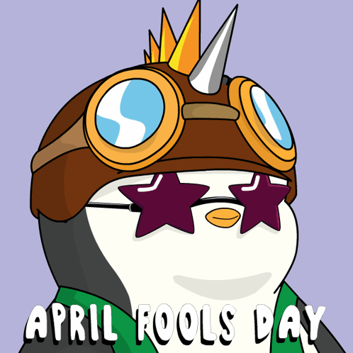 Happy April Fools Day Pudgy Penguins Laughing GIF