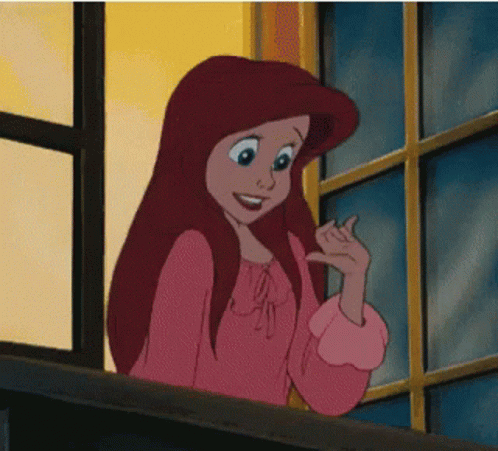 Happy Ariel In The Window GIF