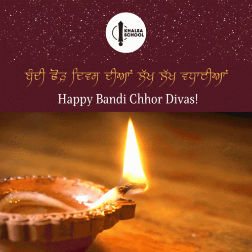 Happy Bandi Chhor Divas Poster with Lit Candle