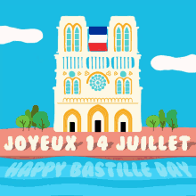 Happy Bastille Day Fireworks And France Building GIF