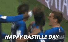Happy Bastille Day Football Players Group Hug GIF