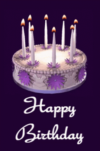 Happy Bday Spinning Cake Candle GIF