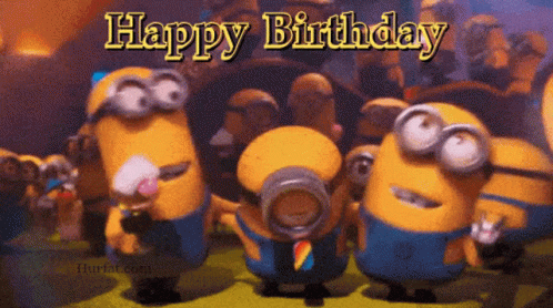 Happy Bday Cute Minions GIF