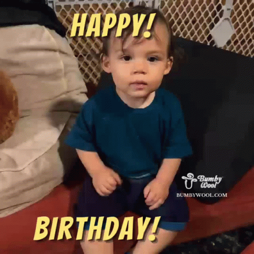 Happy Bday Flying Kiss Baby GIF