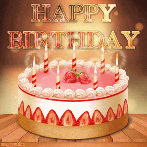Happy Bday Cake Firework GIF