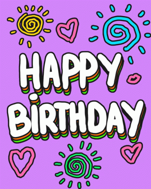 Happy Bday Colorful Greeting Sticker GIF