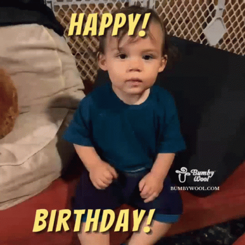 Happy Bday Flying Kiss Baby GIF