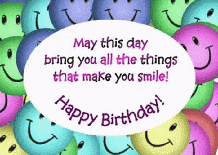 Happy Bday Smiley Wishes GIF