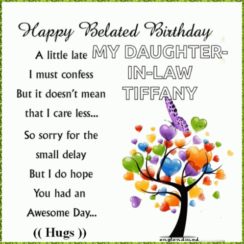 Happy Belated Birthday Card for Daughter-in-Law