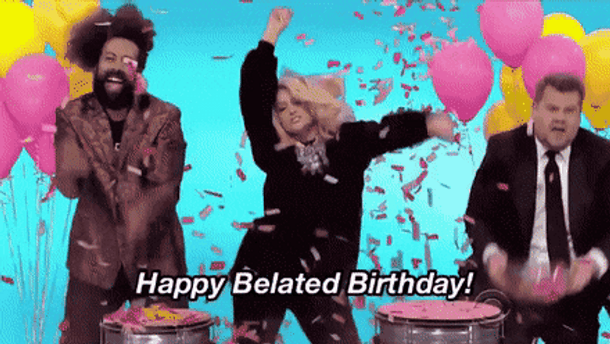 Happy Belated Birthday Funny Celebrities Party GIF