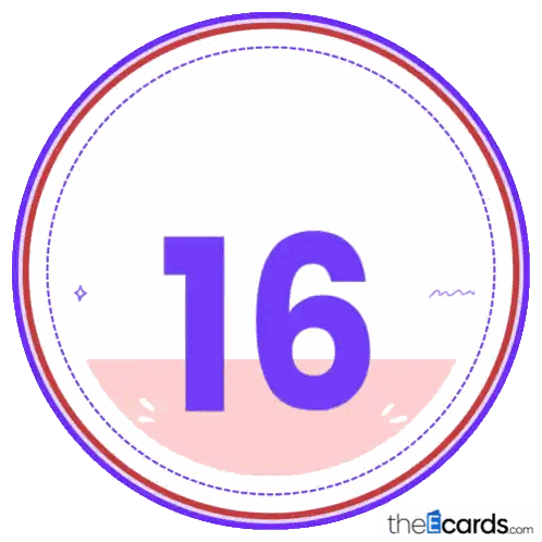 Happy Birthday 16 Sticker