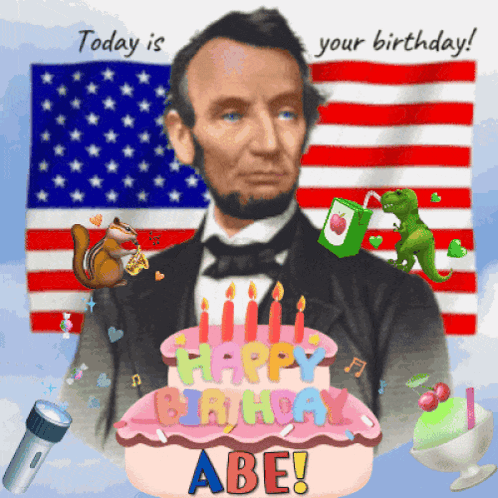 Happy Birthday America Abraham Lincoln GIF