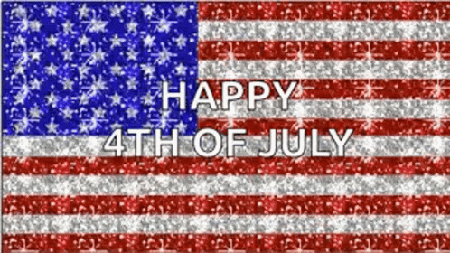 Happy Birthday America Shimmering Flag GIF
