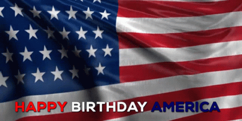 Happy Birthday America Waving Flag GIF