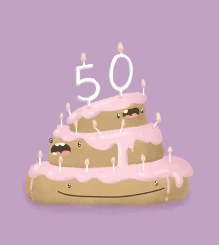 Happy Birthday Animated 50th Celebration GIF