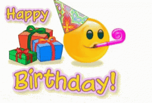 Happy Birthday Animated Emoji Party Popper GIF