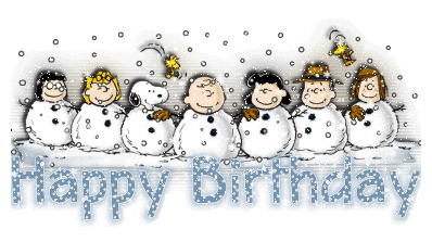 Happy Birthday Animated Glittery Snoopy And Friends Insnow GIF