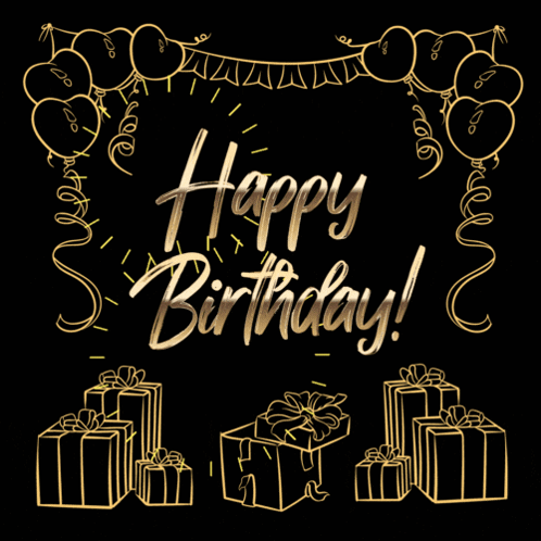 Happy Birthday Animated Sparkling Greeting GIF