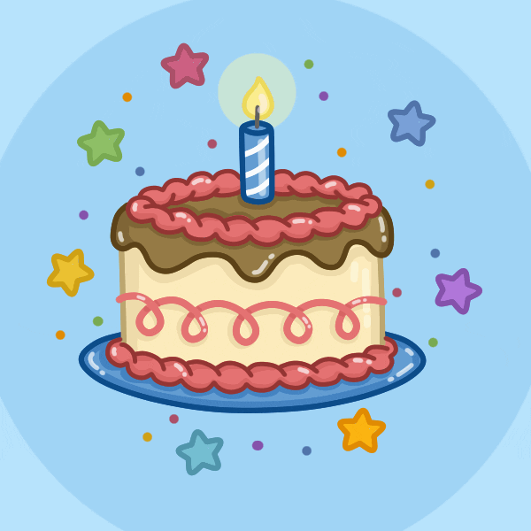 Happy Birthday Animated Sparling Cake GIF