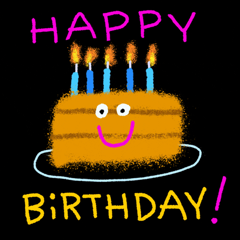 Happy Birthday Animated Weird Cake GIF